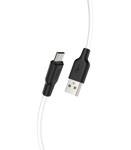 Кабель Hoco X21 Plus Silicone USB to Micro 1m (black/white) - Фото 1 Кабель Hoco X21 Plus Silicone USB to Micro 1m (black/white) - зображення 1