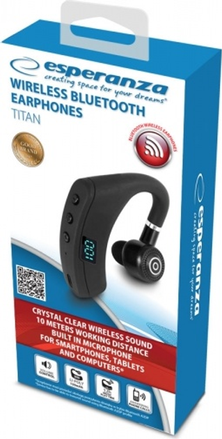 Słuchawka Bluetooth Esperanza EH235K Titan Black (5901299958469) - obraz 4
