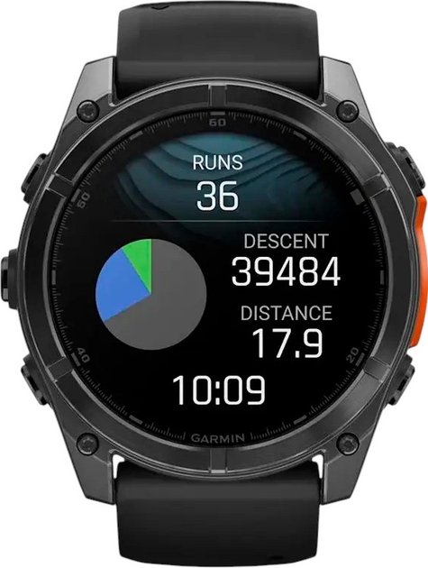 Smartwatch Garmin fenix 8 51mm AMOLED Slate Grey with Black Silicone Band (010-02905-00) - obraz 5