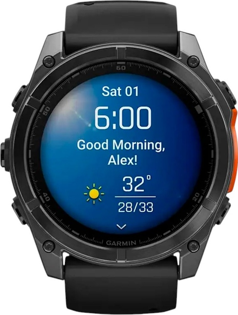 Smartwatch Garmin fenix 8 51mm AMOLED Slate Grey with Black Silicone Band (010-02905-00) - obraz 8