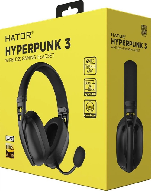 Наушники с микрофоном HATOR Hyperpunk 3 Wireless Black (ESH15) - Фото 8 Наушники с микрофоном HATOR Hyperpunk 3 Wireless Black (ESH15) - изображение 8