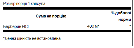Berberine 400mg - 60 cap берберин 400 мг для підтримки метаболізму, нормального рівня глюкози та контролю тяги до солодкого - зображення 3