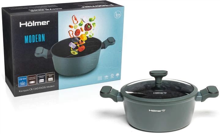 Каструля кована з кришкою Hölmer CR-1342-FAGSL Modern (4,2л) - зображення 2