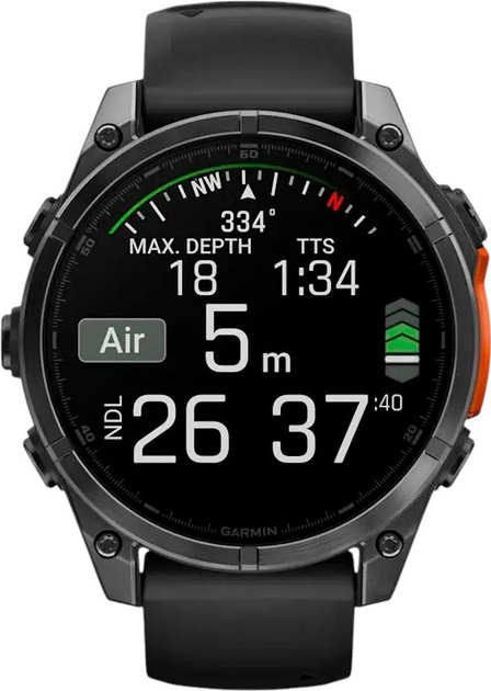 Смарт-годинник Garmin fenix 8 47мм AMOLED Slate Gray with Black Silicone Band (010-02904-00) - зображення 5