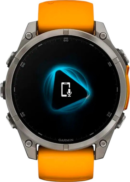 Smartwatch Garmin fenix 8 47mm AMOLED Sapphire Titanium with a spark Orange and Graphite Silicone Band (010-02904-11) - obraz 2