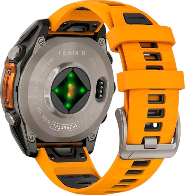Smartwatch Garmin fenix 8 47mm AMOLED Sapphire Titanium with a spark Orange and Graphite Silicone Band (010-02904-11) - obraz 12