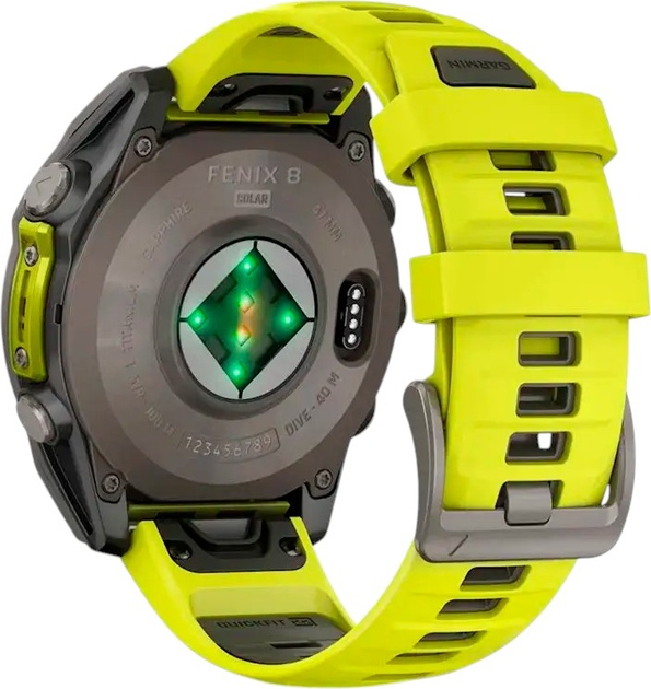 Smartwatch Garmin fenix 8 47mm Solar Sapphire Titanium with Amp Yellow and Graphite Silicone Band (010-02906-21) - obraz 4