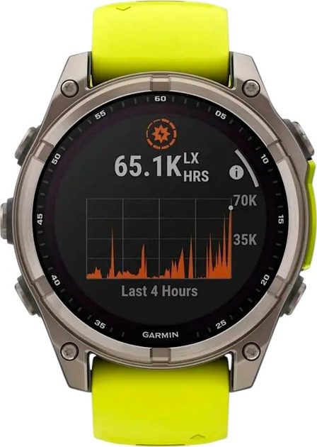 Smartwatch Garmin fenix 8 47mm Solar Sapphire Titanium with Amp Yellow and Graphite Silicone Band (010-02906-21) - obraz 10