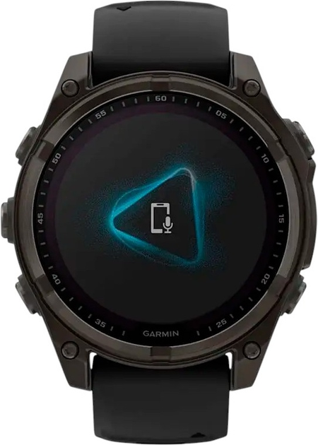 Smartwatch Garmin fenix 8 47mm Solar Sapphire Carbon Grey DLC titanium with Black and Pebble Grey Silicone Band (010-02906-11) - obraz 7