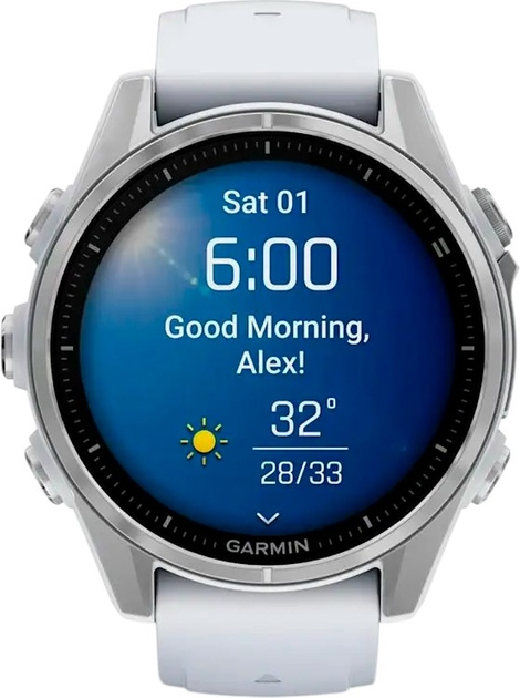 Смарт-годинник Garmin fenix 8 43mm AMOLED Silver with Whitestone Silicone Band (010-02903-00) - зображення 4