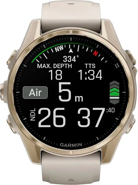 Смарт-годинник Garmin fenix 8 43mm AMOLED Sapphire Soft Gold з Fog Gray/Dark Sandstone (010-02903-11) - зображення 5