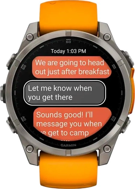 Смарт-часы Garmin fenix 8 47mm AMOLED Sapphire Titanium with a spark Orange and Graphite Silicone Band (010-02904-11) - изображение 7