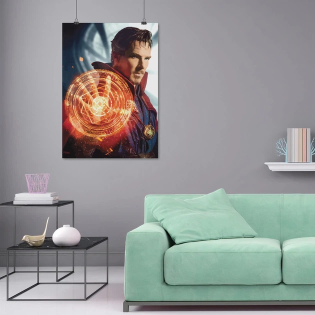 Постер Доктор Стрэндж, Камбербэтч, стилизация, Doctor Strange, супергеройский постер, A3 42×30 см (id0035) - изображение 7
