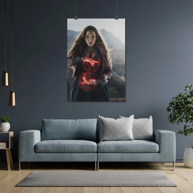 Постер Алая Ведьма, Ванда, Элизабет Олсен, Wanda Maximoff, A3 42×30 см (id0289) - изображение 4