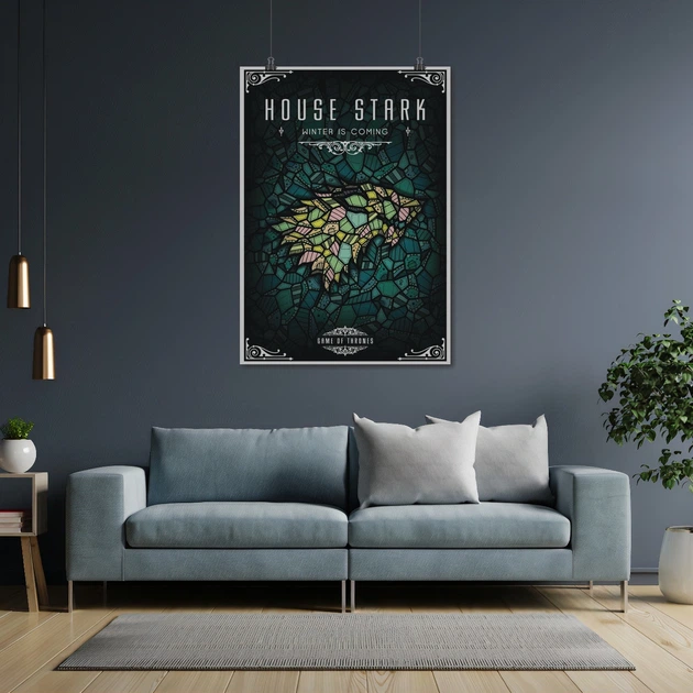 Постер Игра Престолов, Дом Старков, мозаика, GoT, Game of Thrones, A3 42×30 см (id0717) - изображение 4