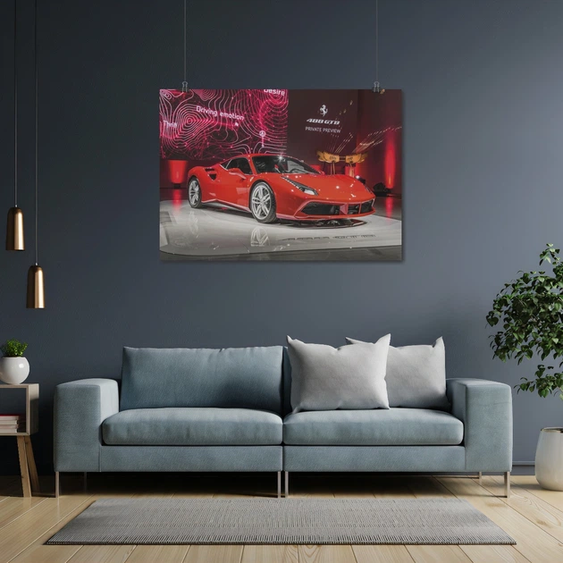 Постер Феррари 488 на стенде, Ferrari 488 GTB, A3 30×42 см (id1373) - изображение 4