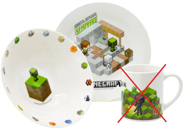 Zestaw prezentowy Stor Minecraft 3-Piece Ceramic Gift Set (40485) (8412497404858) (955555910861077) - Outlet - obraz 2