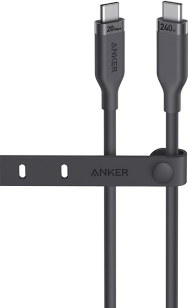 Kabel Anker USB-C - USB-C 240W 20 Gbps 4K Video Transfer Bio-Nylon 0.9 m Black (A80N1H11) - obraz 1