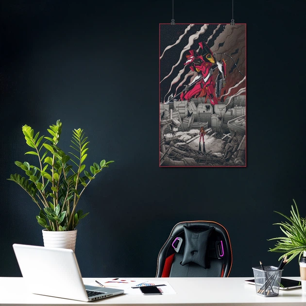 Постер Євангеліон, піксель-арт, Neon Genesis Evangelion, A3 42×25 см (id5041) - зображення 3