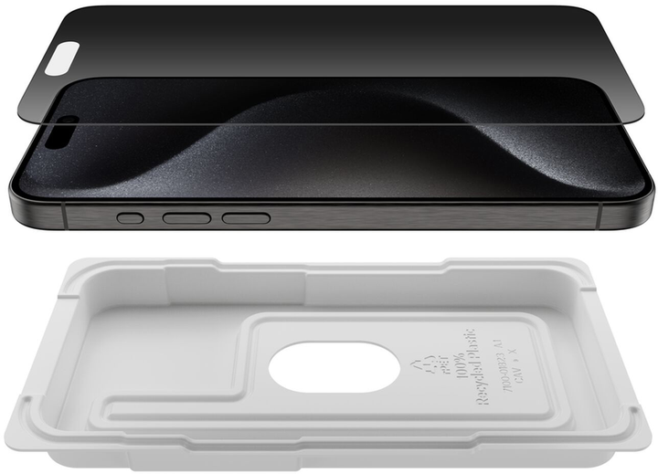 Захисне скло Belkin ScreenForce TemperedGlass Privacy Treated для Apple iPhone 15 Pro Max (OVA150ZZ) - зображення 4