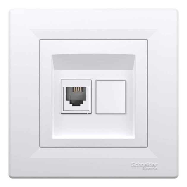 Телефонная розетка Schneider Electric Asfora RJ11 белая EPH4100121 - Фото 2 Телефонная розетка Schneider Electric Asfora RJ11 белая EPH4100121 - изображение 2