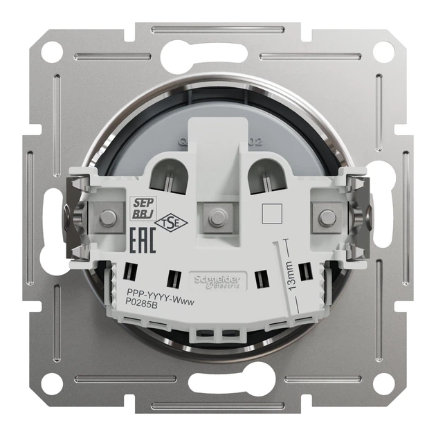 Розетка Schneider Electric Asfora без заземлення сталь EPH3000162 - зображення 5