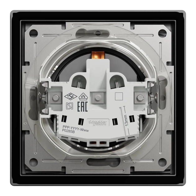 Розетка Schneider Electric Asfora з кришкою з заземленням з захисними шторками IP44 антрацит EPH3100371 - зображення 8