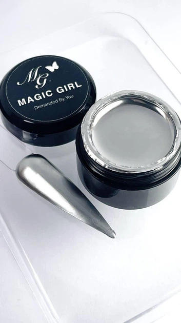 Гель Краска металл Magic Girl Metal Gel Paint Silver баночка 5мл - Фото 2 Гель Краска металл Magic Girl Metal Gel Paint Silver баночка 5мл - изображение 2