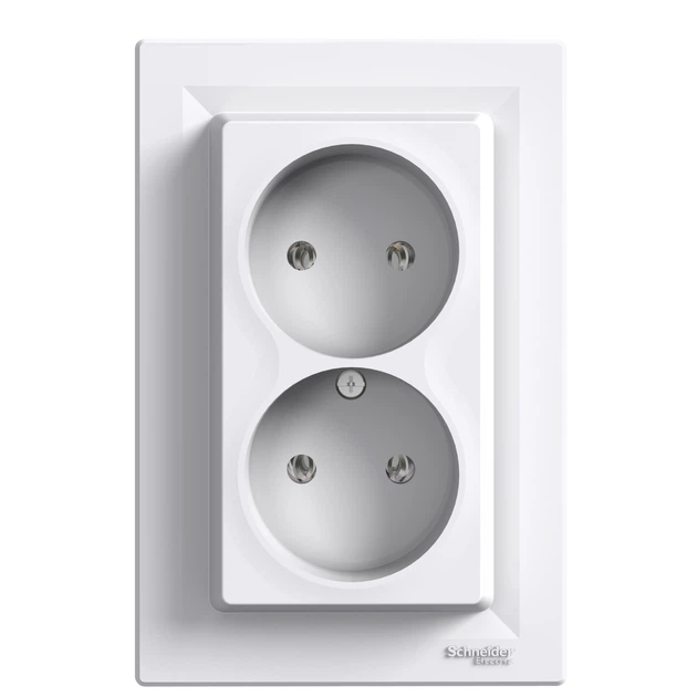 Розетка Schneider Electric Asfora без заземлення подвійна біла EPH9700121 - Фото 1 Розетка Schneider Electric Asfora без заземлення подвійна біла EPH9700121 - зображення 1