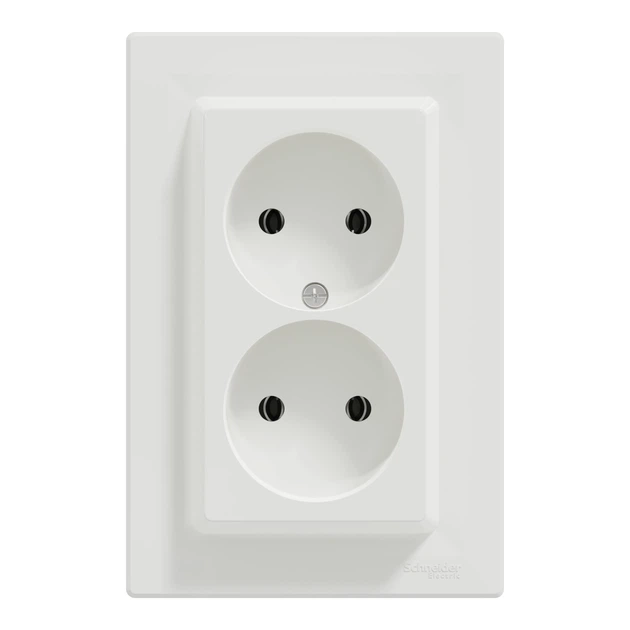 Розетка Schneider Electric Asfora без заземлення подвійна біла EPH9700121 - Фото 3 Розетка Schneider Electric Asfora без заземлення подвійна біла EPH9700121 - зображення 3