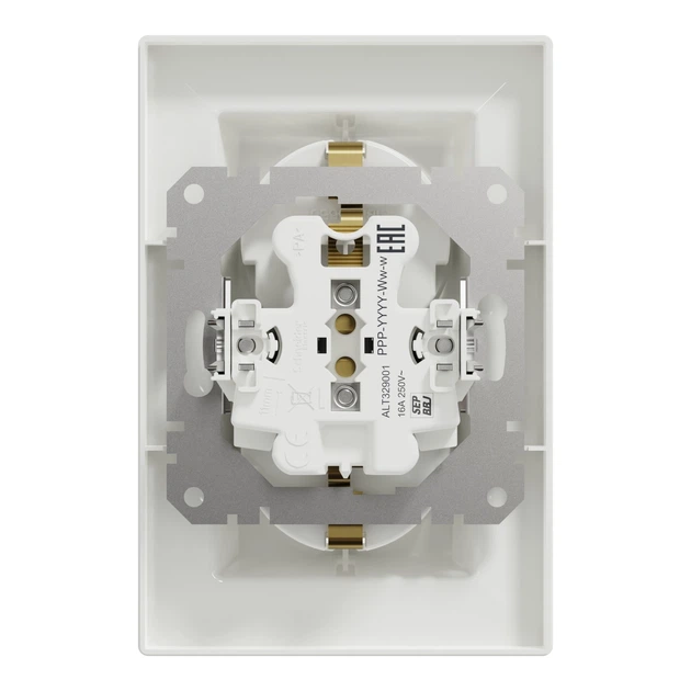 Розетка Schneider Electric Asfora с заземлением двойная белая EPH9900121 - изображение 7