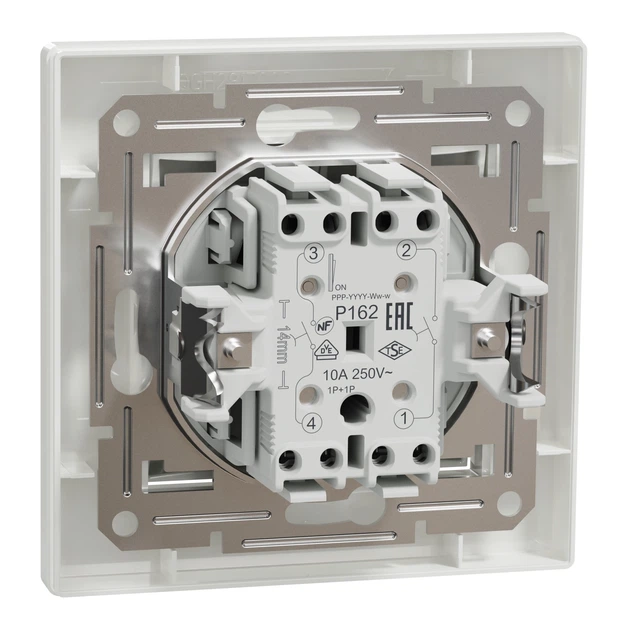 Кнопочный выключатель двухклавишный Schneider Electric Asfora белый EPH1100121 - изображение 3