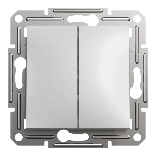 Выключатель двухклавишный Schneider Electric Asfora алюминий EPH0300161 - изображение 8