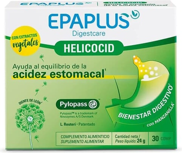 Suplement diety Epaplus Digestcare Helicocid 30 tabletek (8430442009835) - obraz 1