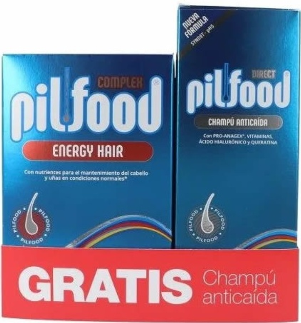 Zestaw suplement diety Laboratorios Serra Pamies Pil-Foods Energy Hair 60 tabletek + Szampon Direct 200 ml (7350068606809) - obraz 1