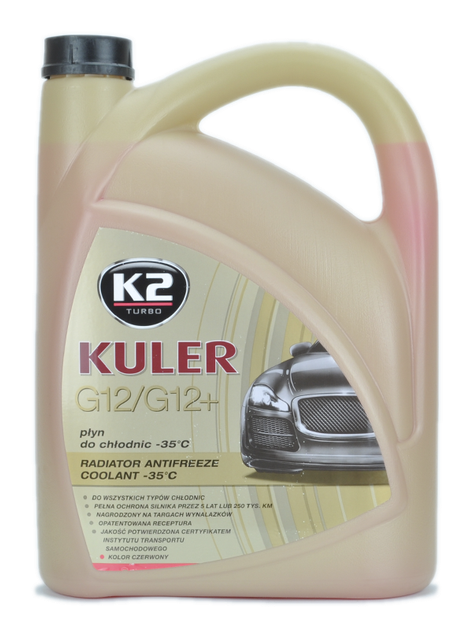Жидкость охлаждающая K2 Kuler Long Life G12 -35°C антифриз красный 5 л (T205C) - Фото 5 Жидкость охлаждающая K2 Kuler Long Life G12 -35°C антифриз красный 5 л (T205C) - изображение 5