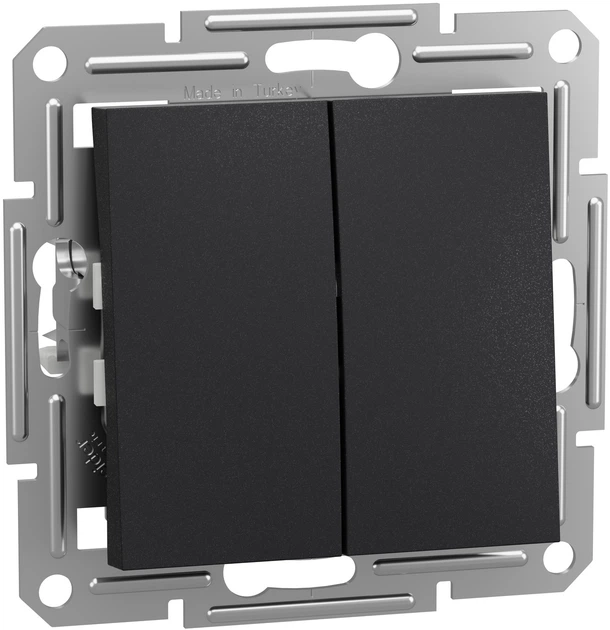 Вимикач 2-клавішний кнопковий Schneider Electric Asfora самозажимний Антрацит EPH1100171 - Фото 1 Вимикач 2-клавішний кнопковий Schneider Electric Asfora самозажимний Антрацит EPH1100171 - изображение 1