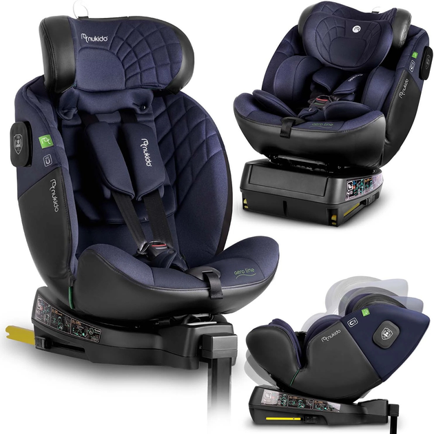 Автокрісло Nukido Aero Line 0-36 кг ISOFIX Чорно-синє (5903890626686) - зображення 2
