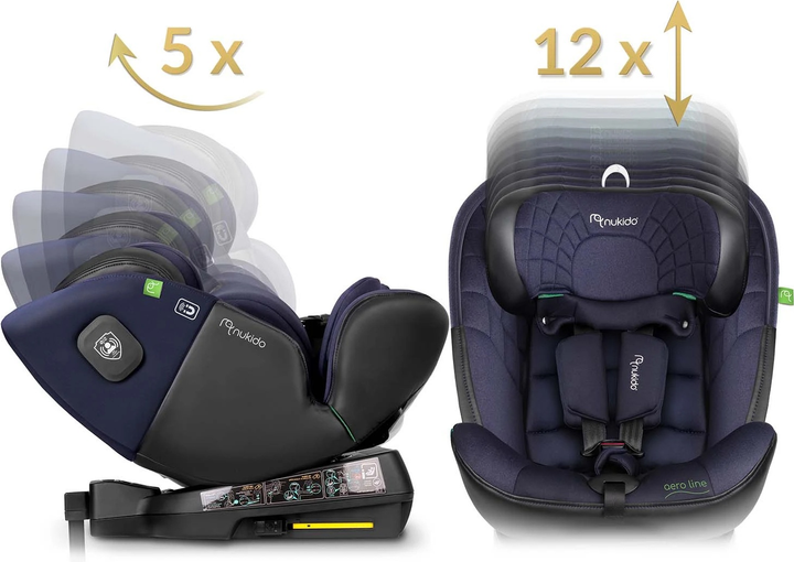 Автокрісло Nukido Aero Line 0-36 кг ISOFIX Чорно-синє (5903890626686) - зображення 4