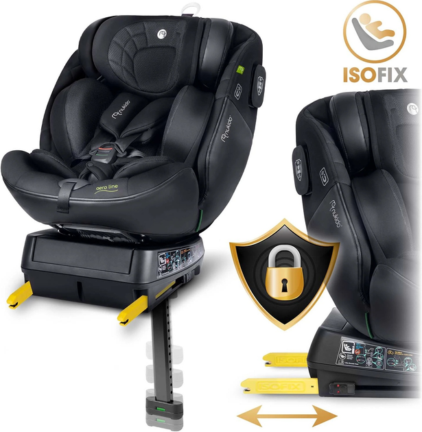 Автокрісло Nukido Aero Line 0-36 кг ISOFIX Чорне (5903890626662) - зображення 8