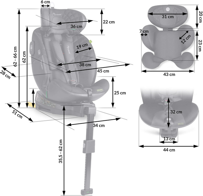Автокрісло Nukido Aero Line 0-36 кг ISOFIX Чорне (5903890626662) - зображення 13