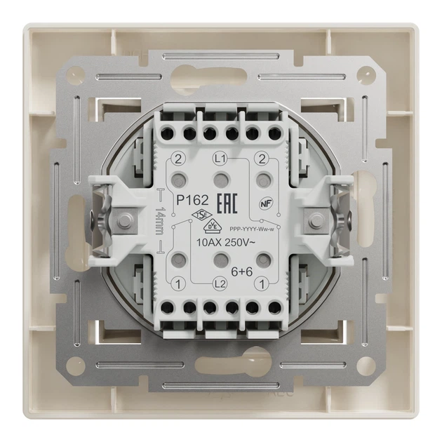 Перемикач 2-клавішний Schneider Electric Asfora самозажимний крем EPH0600123 - зображення 2