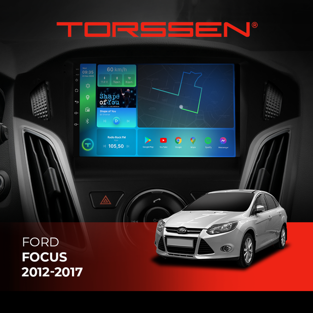 Штатная магнитола Torssen Ford Focus 12-17 черн.глянец с кнопками TOP FL9 4+64Gb 4G Carplay DSP - изображение 2