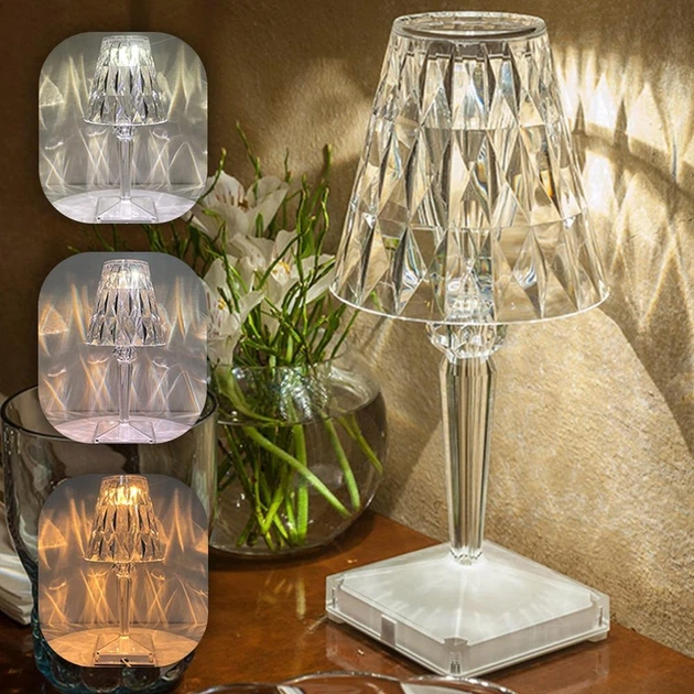 Настольная лампа из акрилового хрусталя, RGB с пультом USB Diamond table lamp - изображение 3