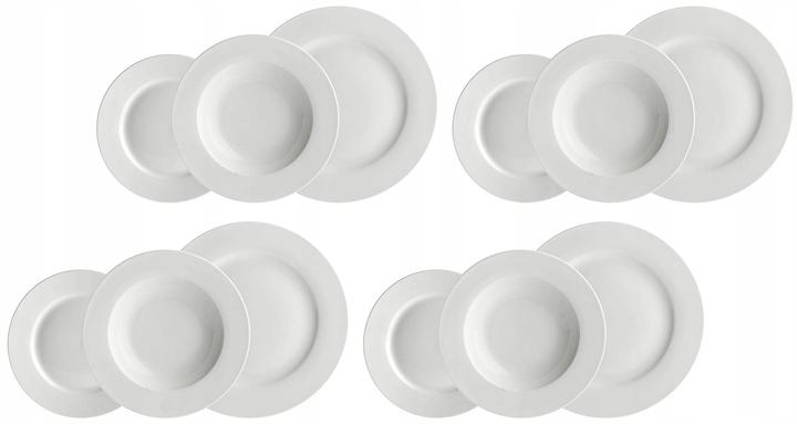 Zestaw talerzy La Porcellana Bianca Essenziale porcelana 12 elementów (8027549115653) - obraz 1