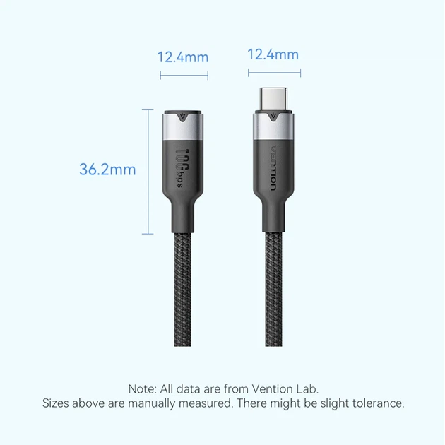 Кабель Vention USB Type C - USB Type C, 0.5м, 5А/PD100W, 4K 60hz, швидка зарядка, Black (TRFBD) - Фото 6 Кабель Vention USB Type C - USB Type C, 0.5м, 5А/PD100W, 4K 60hz, швидка зарядка, Black (TRFBD) - изображение 6