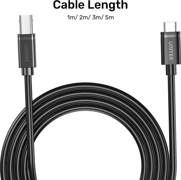Kabel Unitek USB-C - USB-B 3 m Black (C14140ABK03-3M) - obraz 10