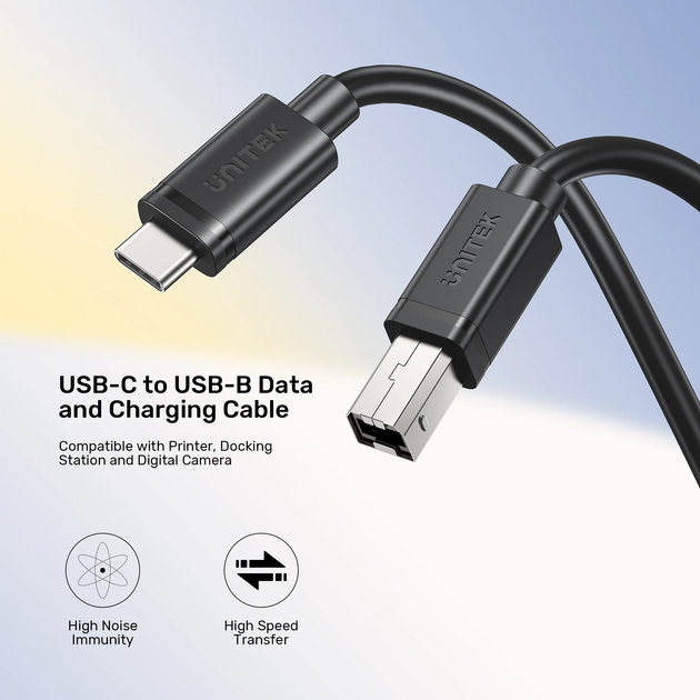 Kabel Unitek USB-C - USB-B 5 m Black (C14140ABK03-5M) - obraz 3