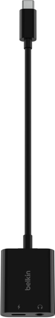 Adapter Belkin RockStar USB Type-C - mini-Jack 3.5 mm with PD 60W Black (NPA004BTBK) - obraz 4