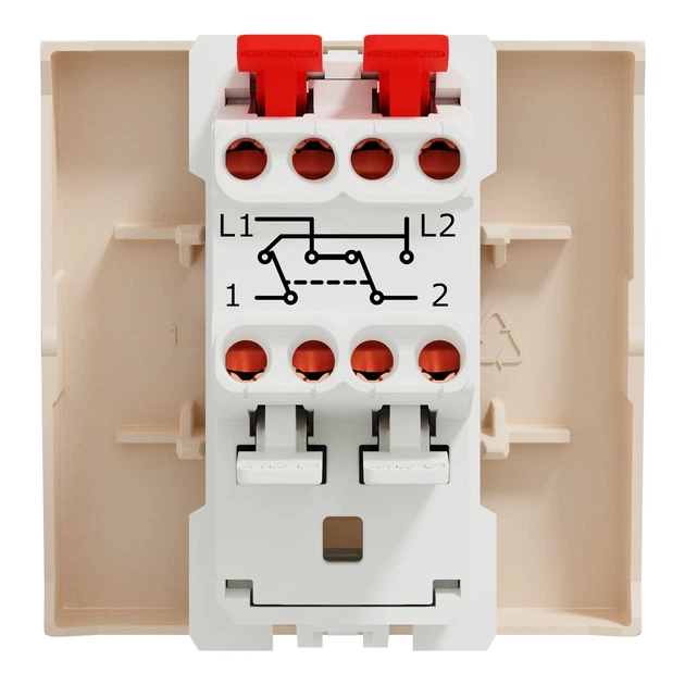 Переключатель перекрёстный Schneider Electric Unica New 2 модуля бежевый NU320544 - изображение 8